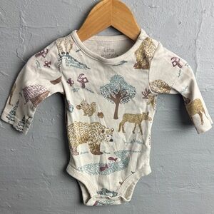 Little Planet Cream Animal Print Bodysuit